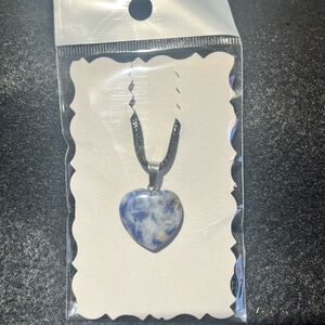 Blue Heart Pendant Necklace